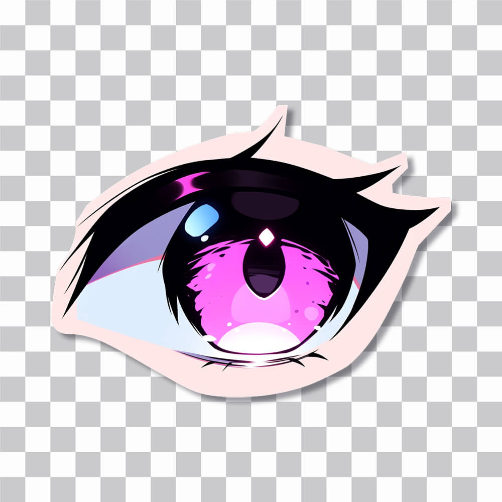 pink eye anime sticker cover