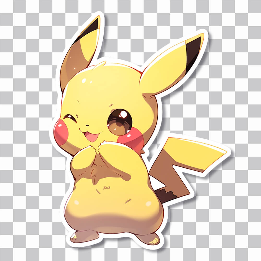 playful pikachu sticker cover
