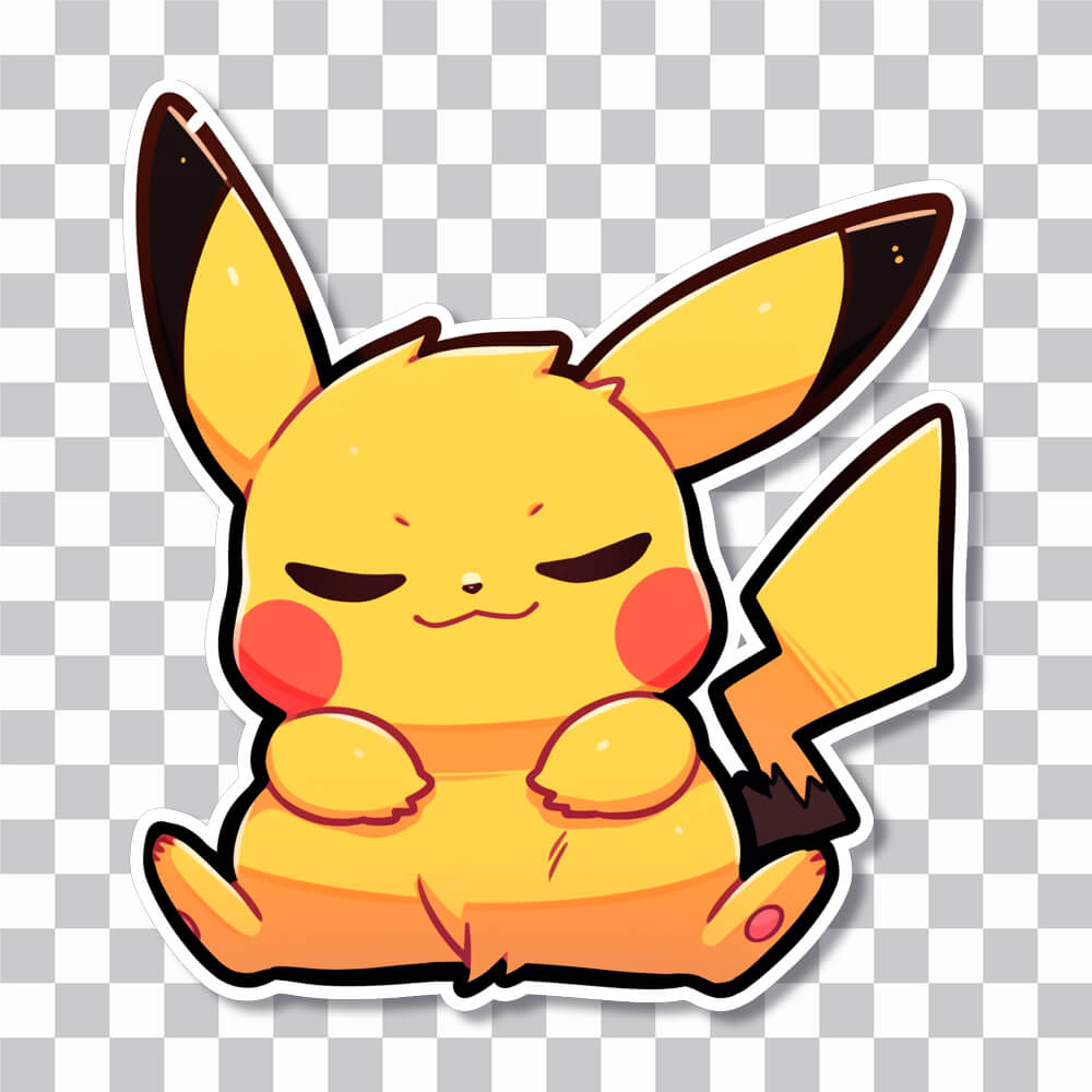 pokemon cute pikachu with closed eyes sticker cover