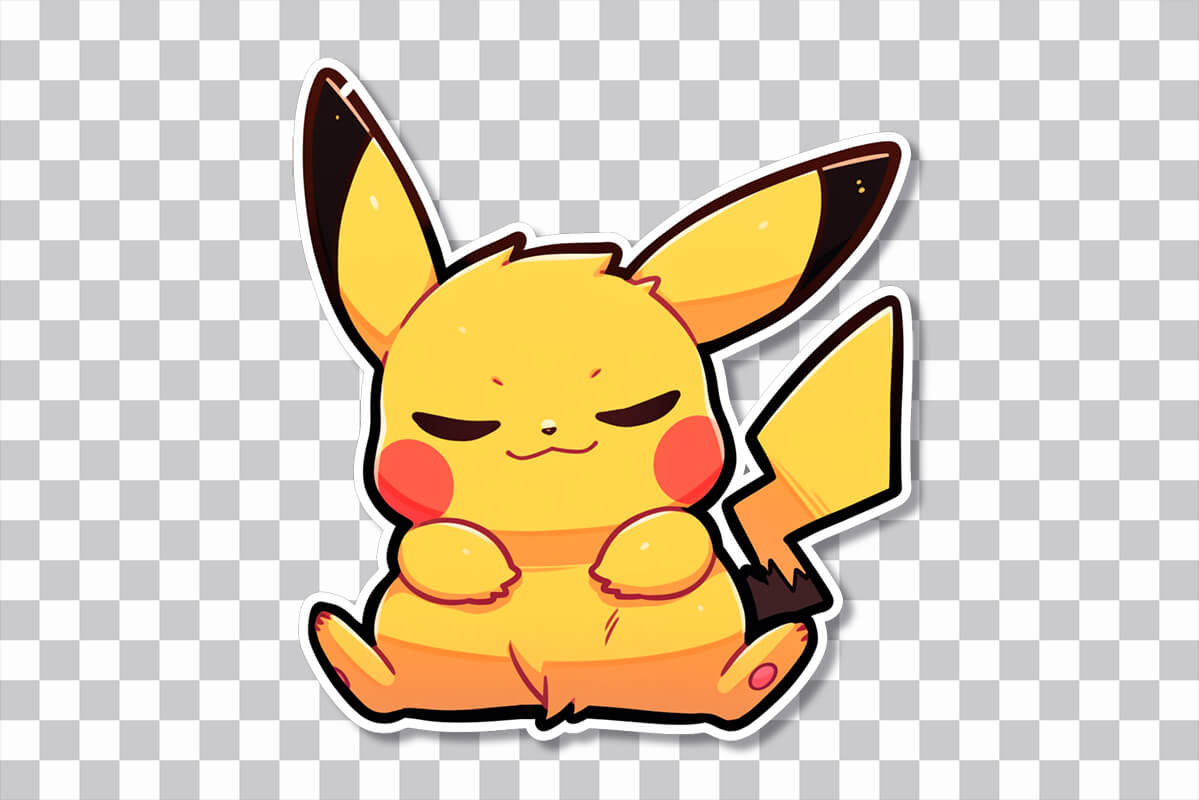 Pikachu con los ojos cerrados  Descarga gratuita de pegatinas PNG de  Pokémon