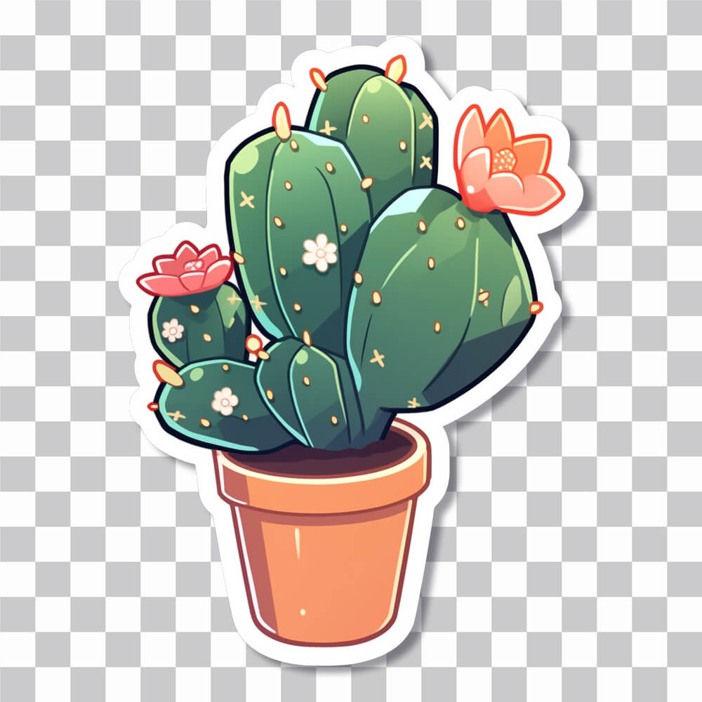 prickly pear cactus plant sticker cover