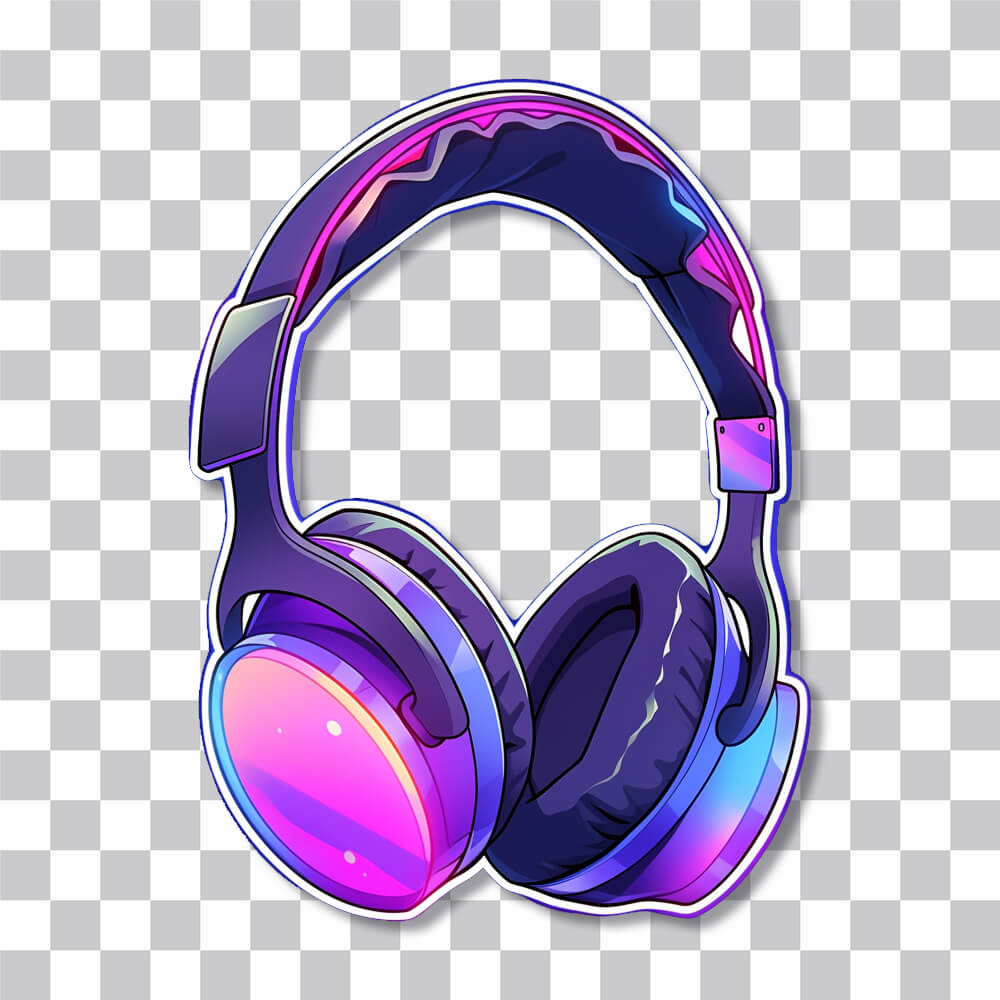 purple headphones aesthetic sticker cover