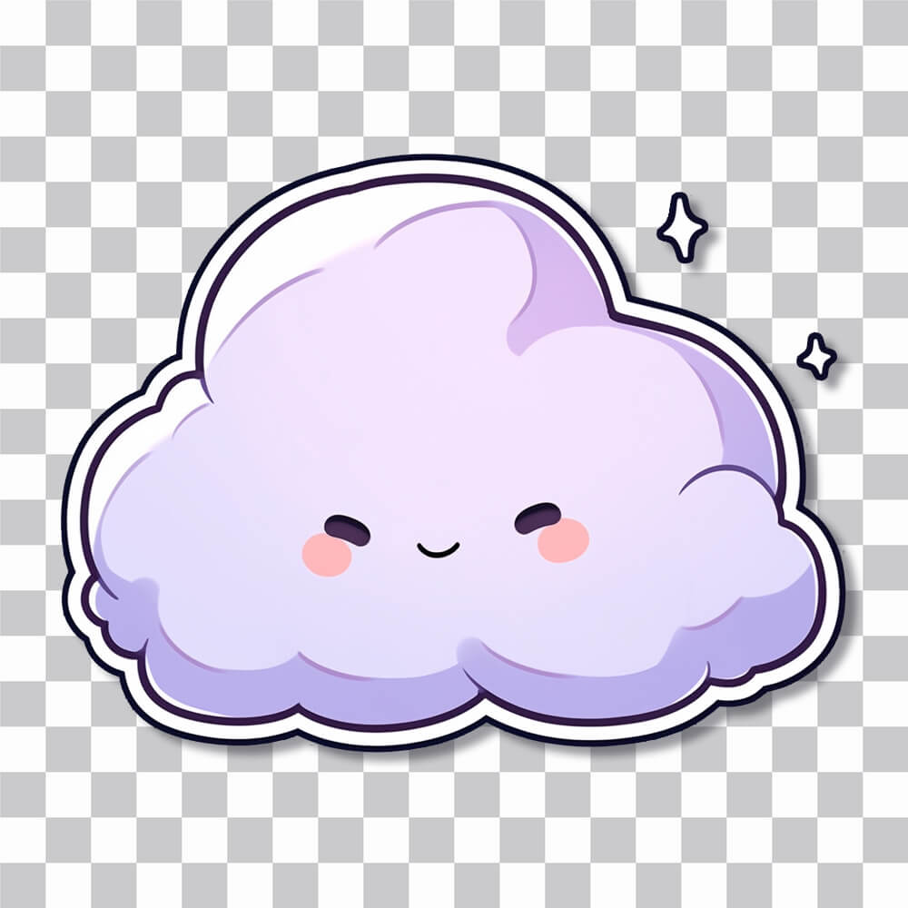 purple kawaii cloud sticker cover