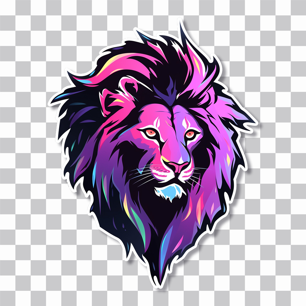 purple lion head sticker cover