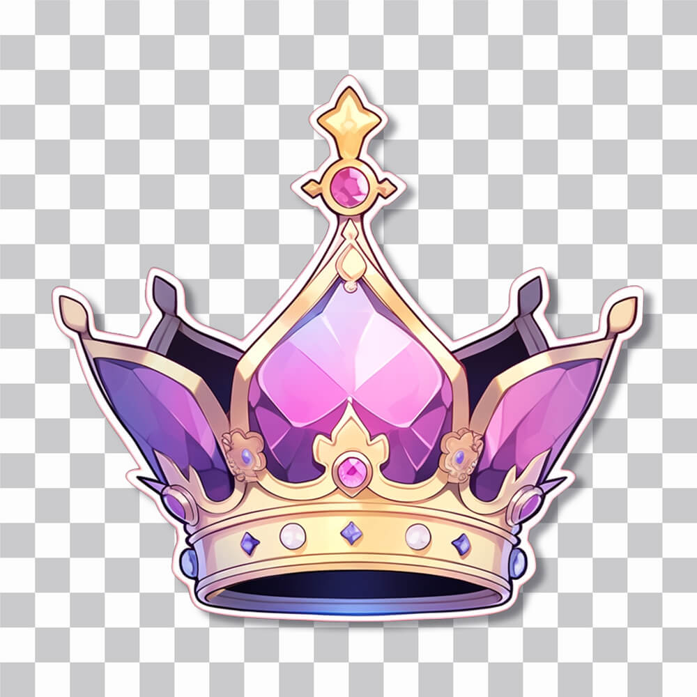 purple royal crown sticker cover