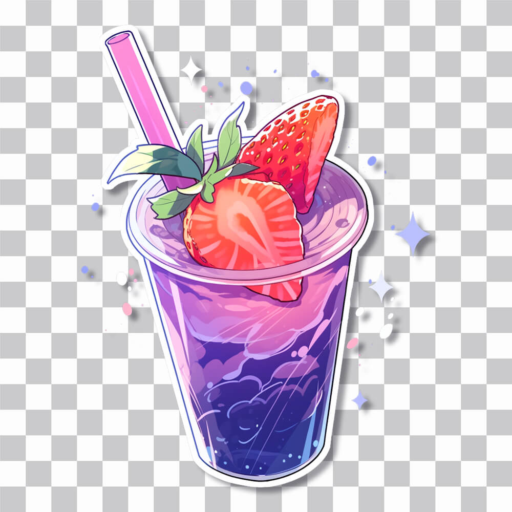 autocollant violet de limonade aux fraises