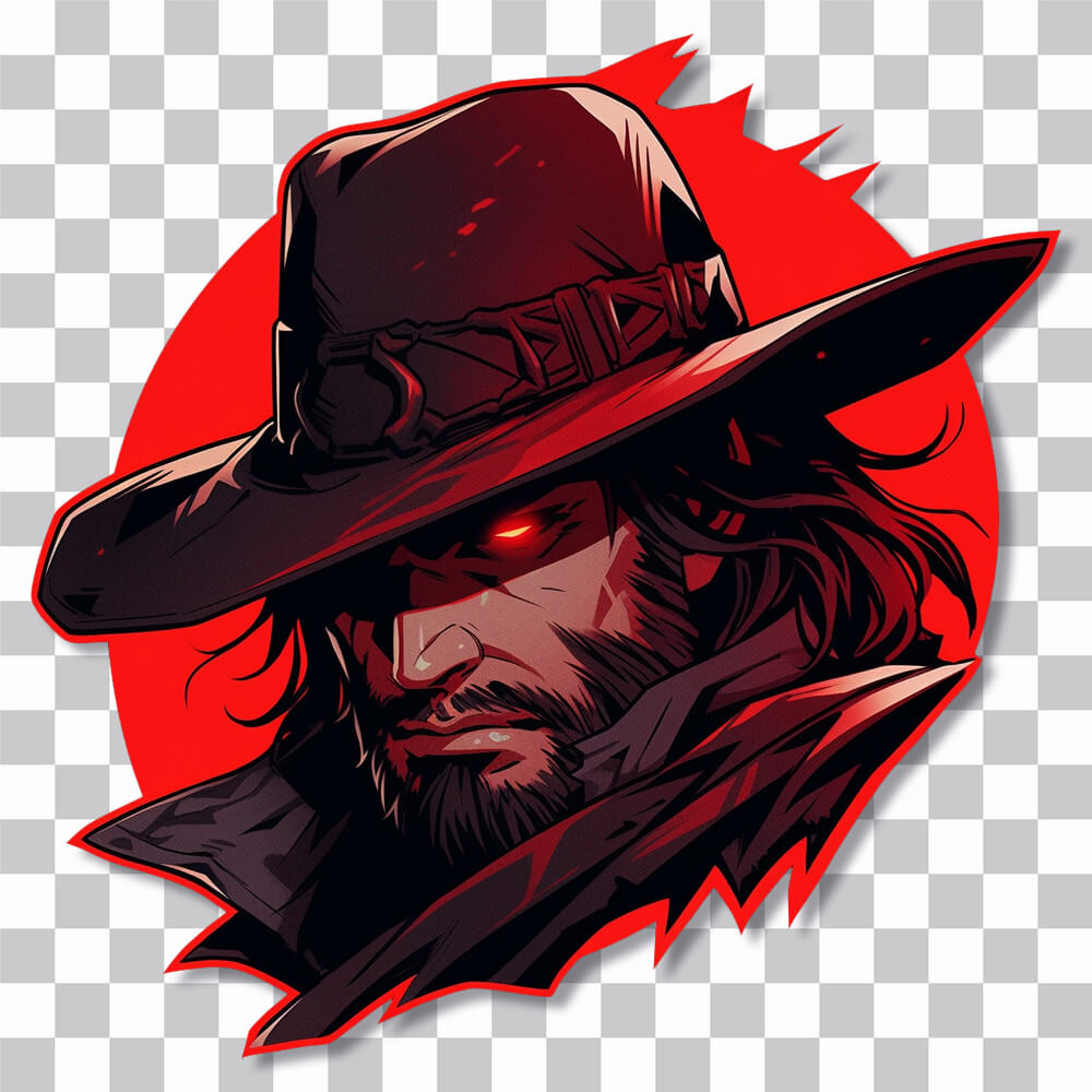 rdr2 evil cowboy red sticker cover