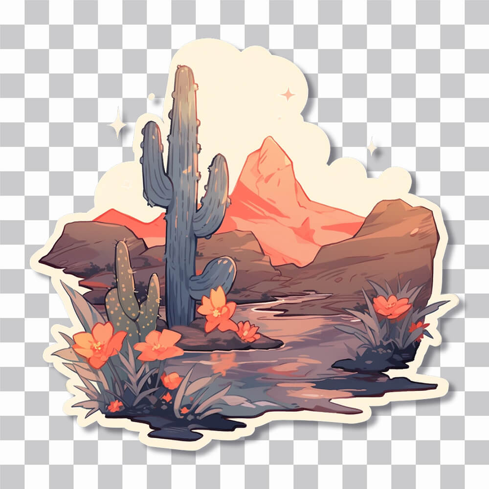 river in the desert aesthetic sticker cover