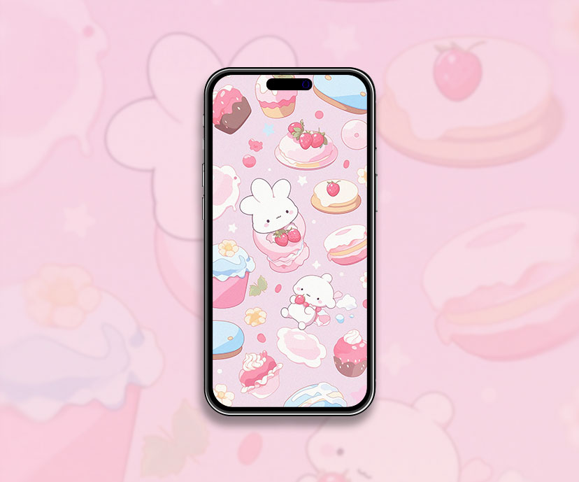 Sanrio cupcakes papier peint esthétique Sweet treats pink wallpapier