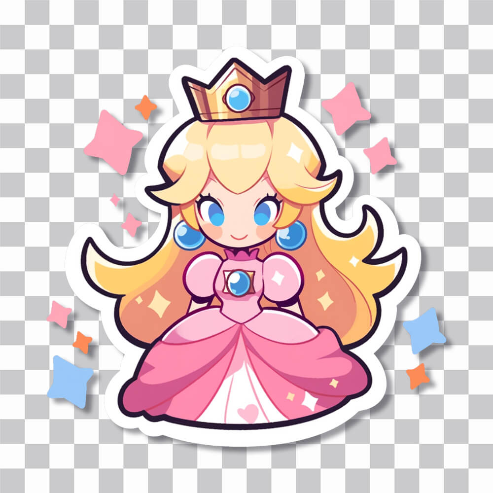 simple cute princess peach mario sticker cover
