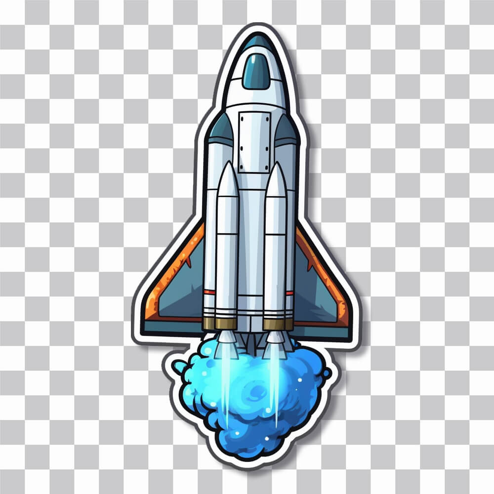 space shuttle plane launching sticker cover