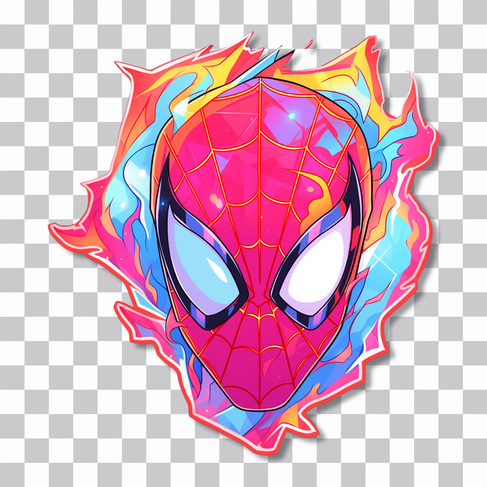 spider man bright flame head sticker cover