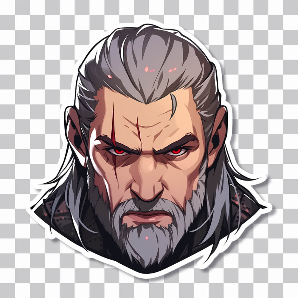La cubierta de la pegatina de la cabeza de The Witcher Geralt