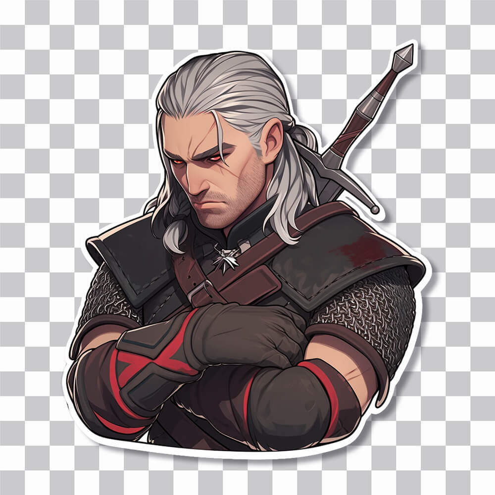 the witcher geralt of rivia sticker cover