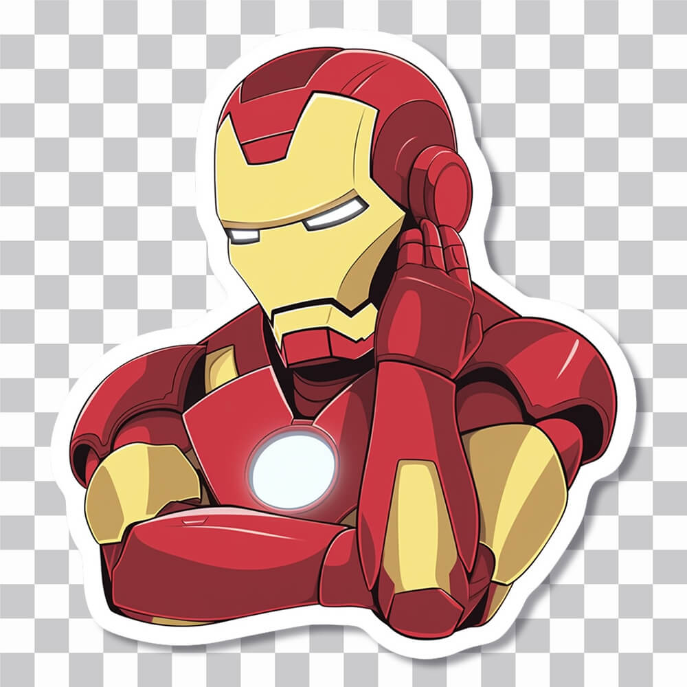 thoughtful iron man sticker cover