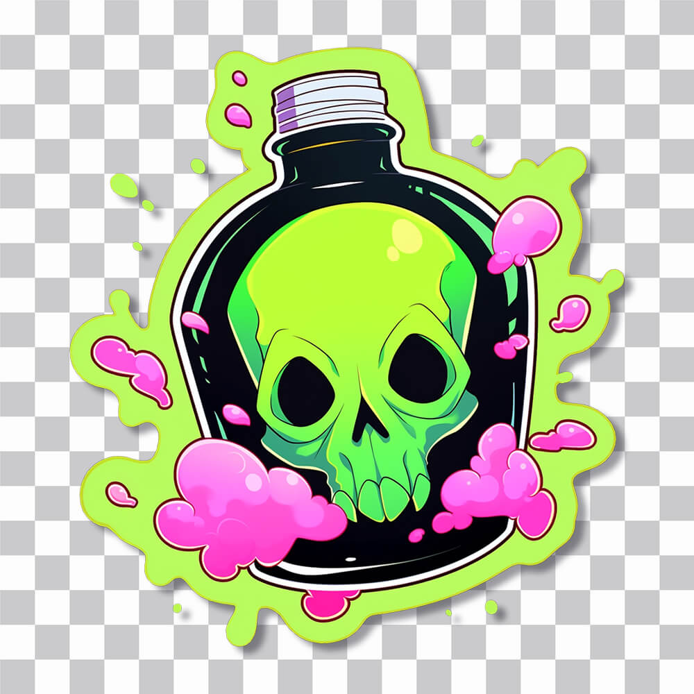 toxic skull poison sticker cover