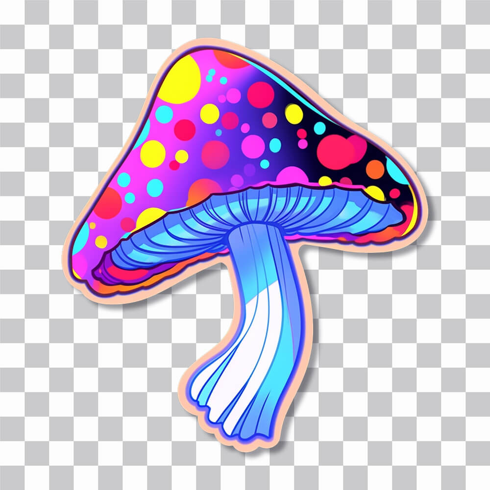 trippy mushroom sticker cover