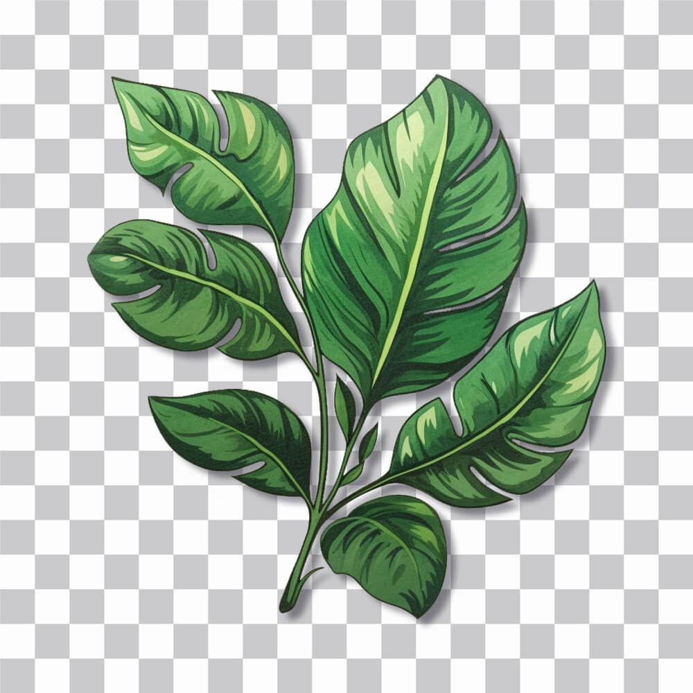 tropical leaves sticker cover