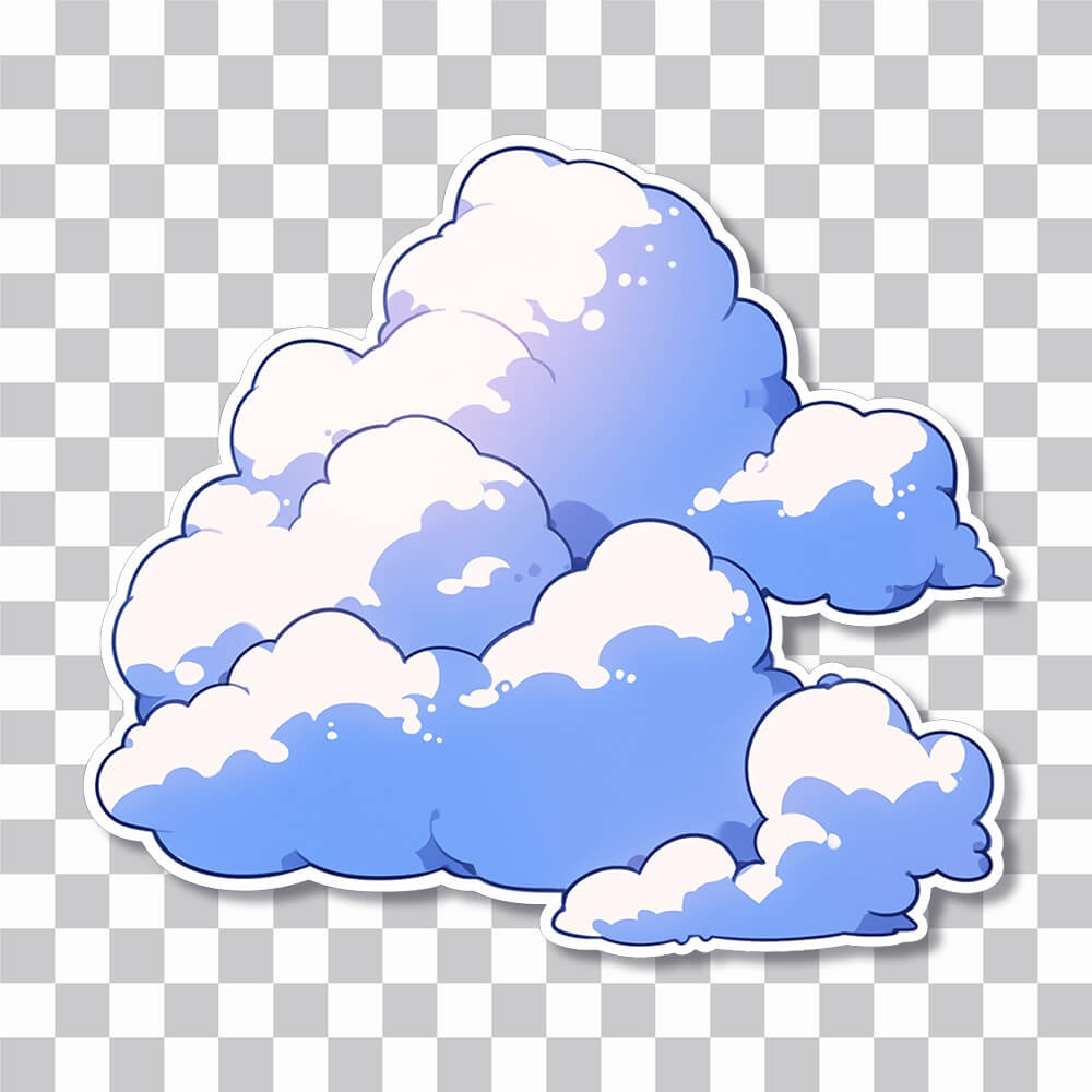 white blue aesthetic clouds sticker cover
