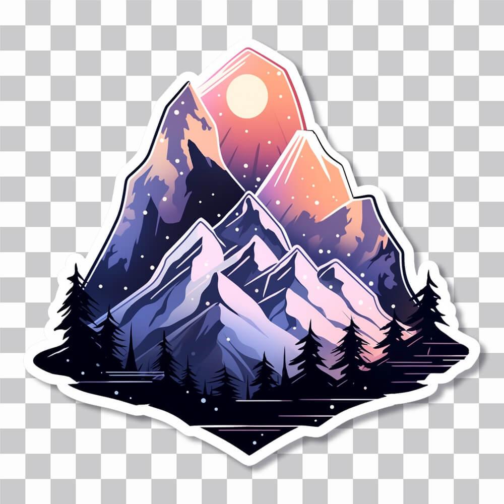 winter mountains aesthetic sticker cover