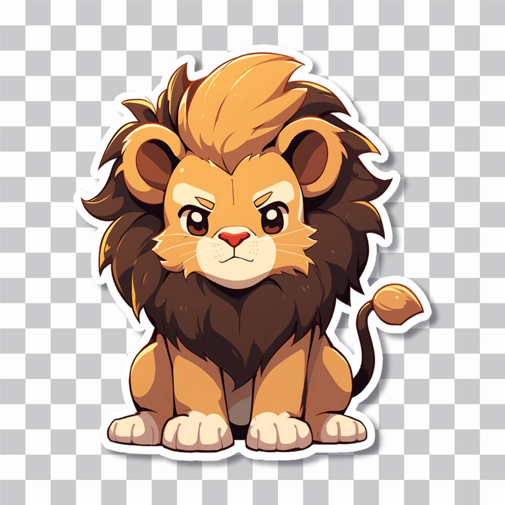 young lion cartoon sticker cover