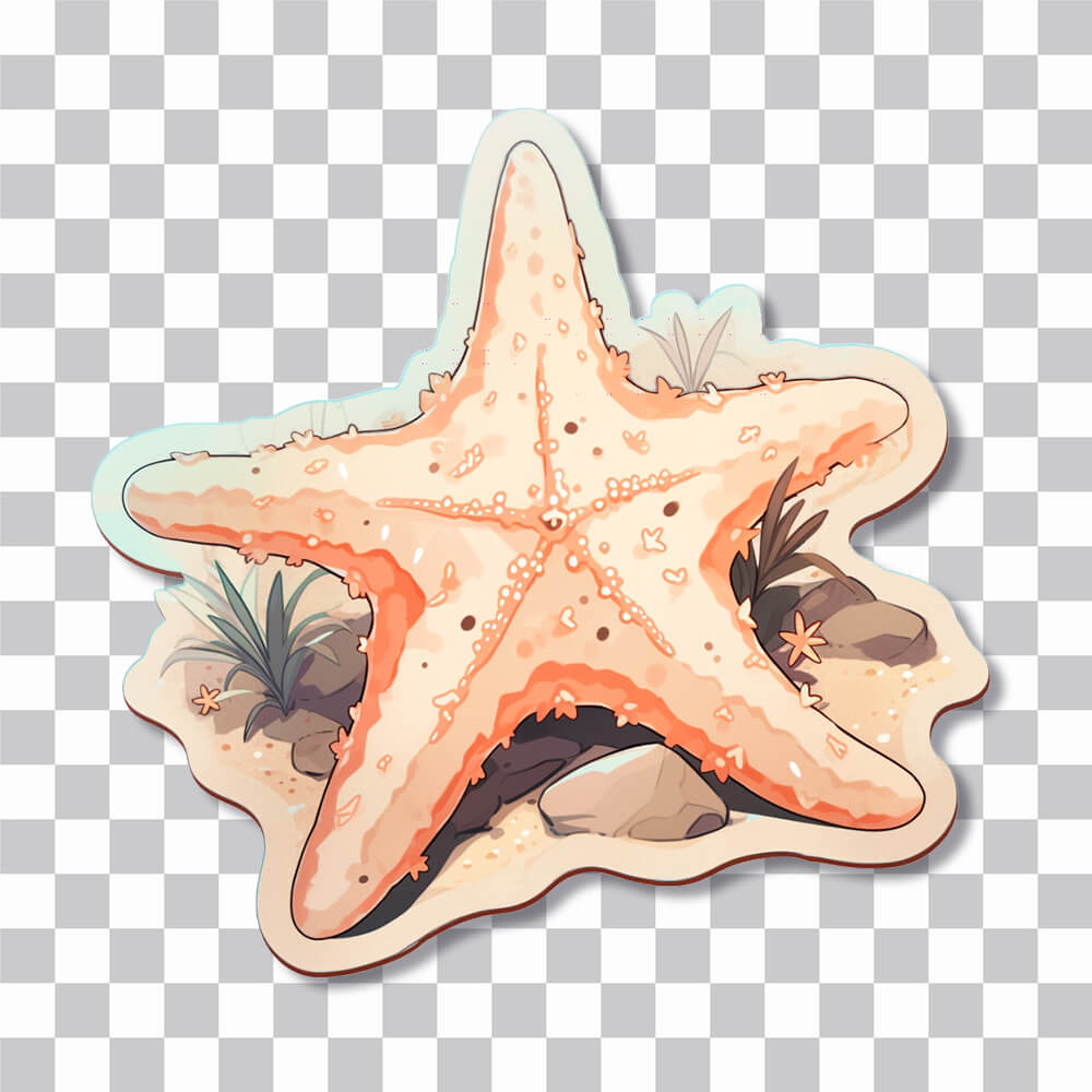 aesthetic beige starfish sticker cover