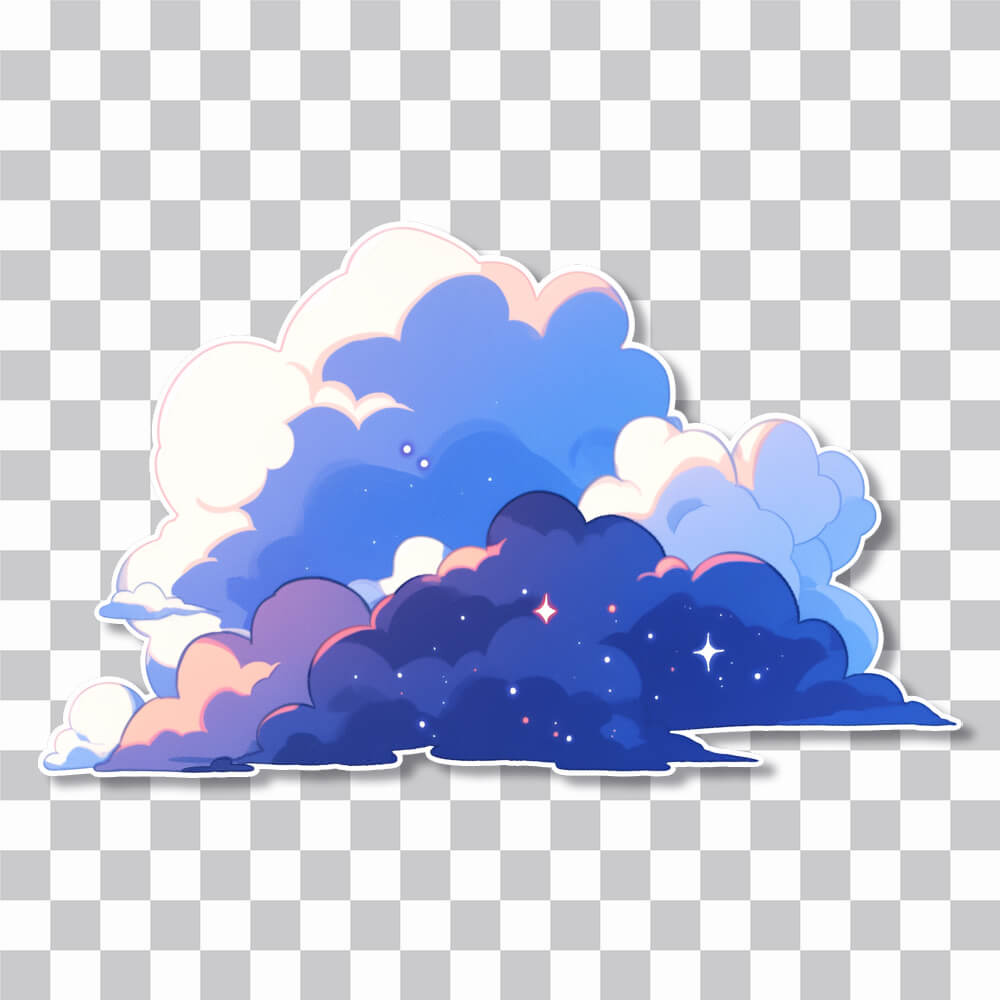 aesthetic evening white blue clouds sticker cover