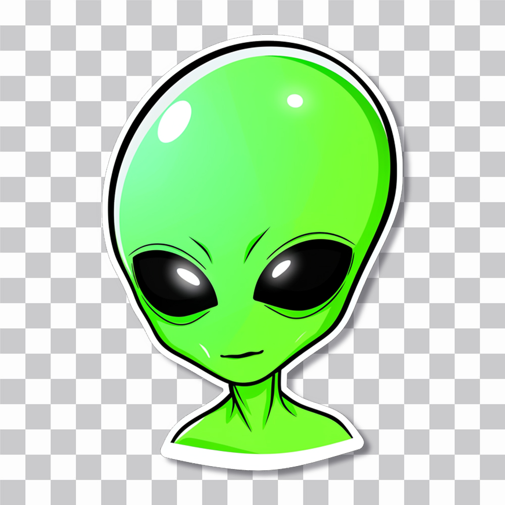 aesthetic green alien head sticker cover