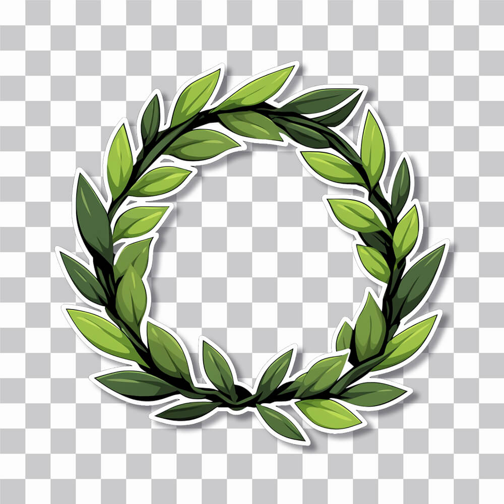 aesthetic green laurel wreath sticker cover