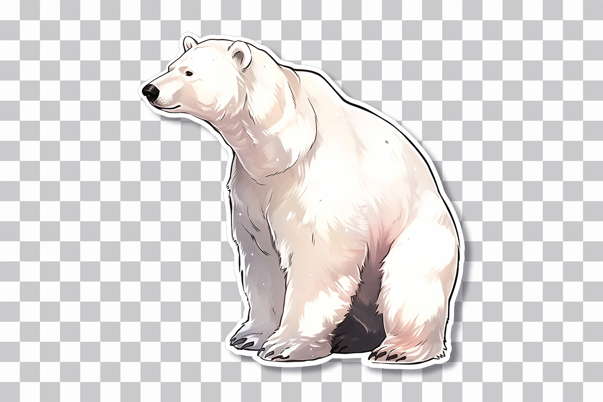 Aesthetic Polar Bear Sticker - Embrace Arctic Beauty PNG Sticker