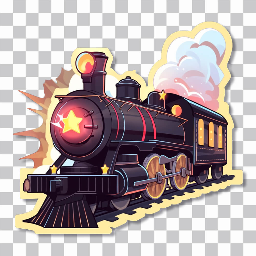 aesthetic steam train sticker cover