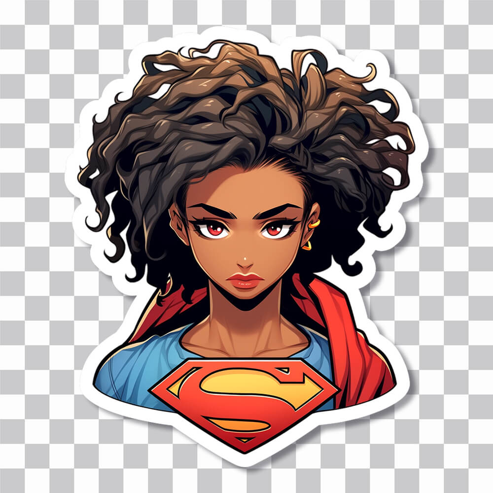 afro supergirl sticker cover