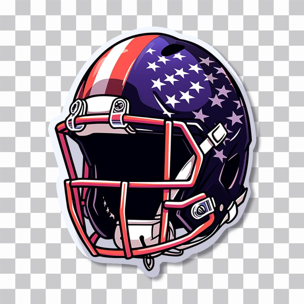 american football helmet with usa flag sticker cover