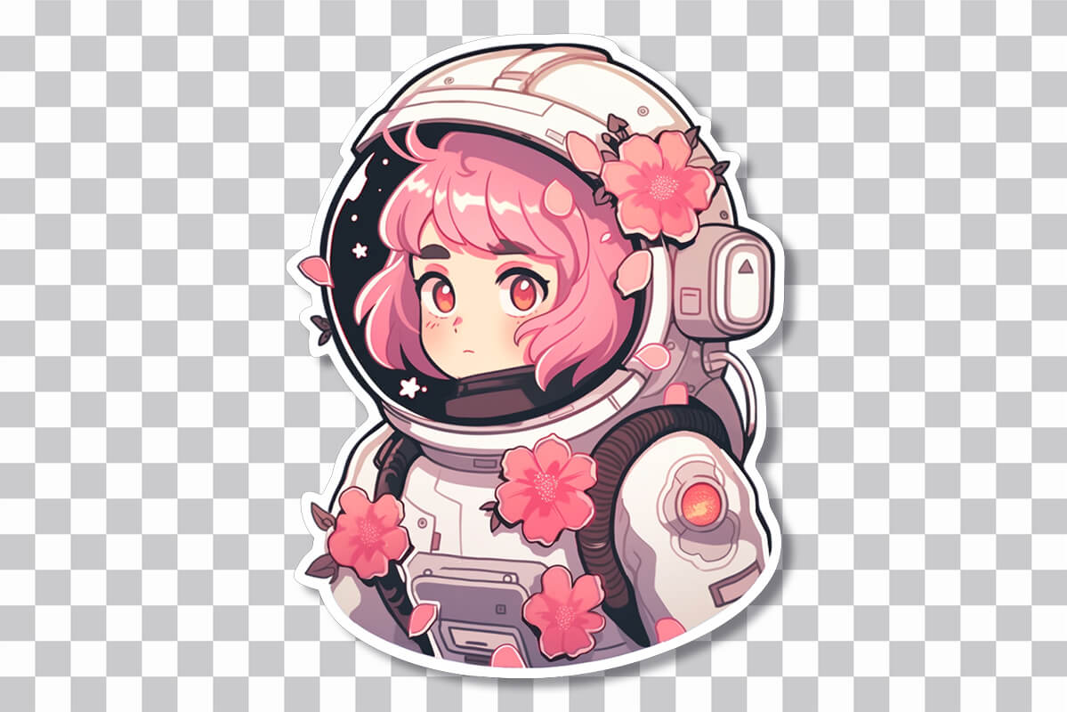 Lexica - an anime astronaut wearing a helmet with a galaxy in the background