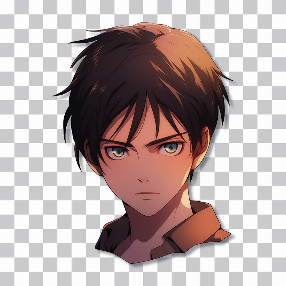 aot eren yeager head anime sticker cover
