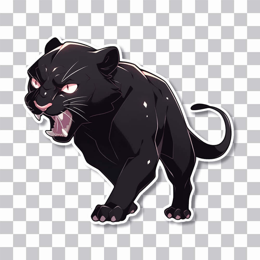 attacking black panther sticker cover