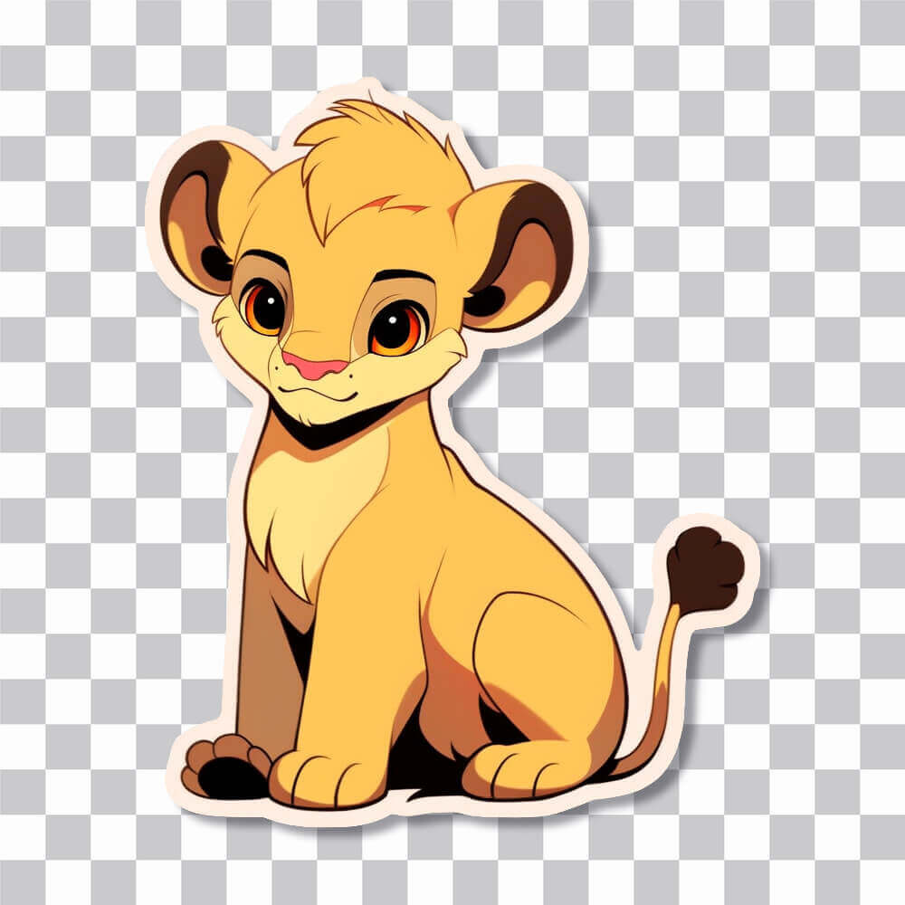 baby lion cartoon sticker cover