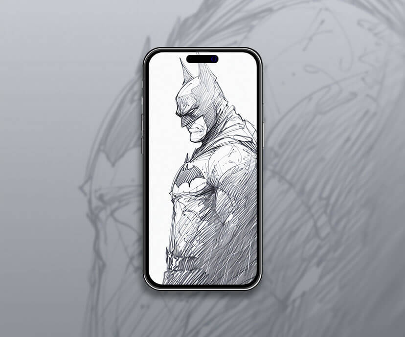 Fond d'écran d'esquisse de Batman Fond d'écran gris de Dc comix HD