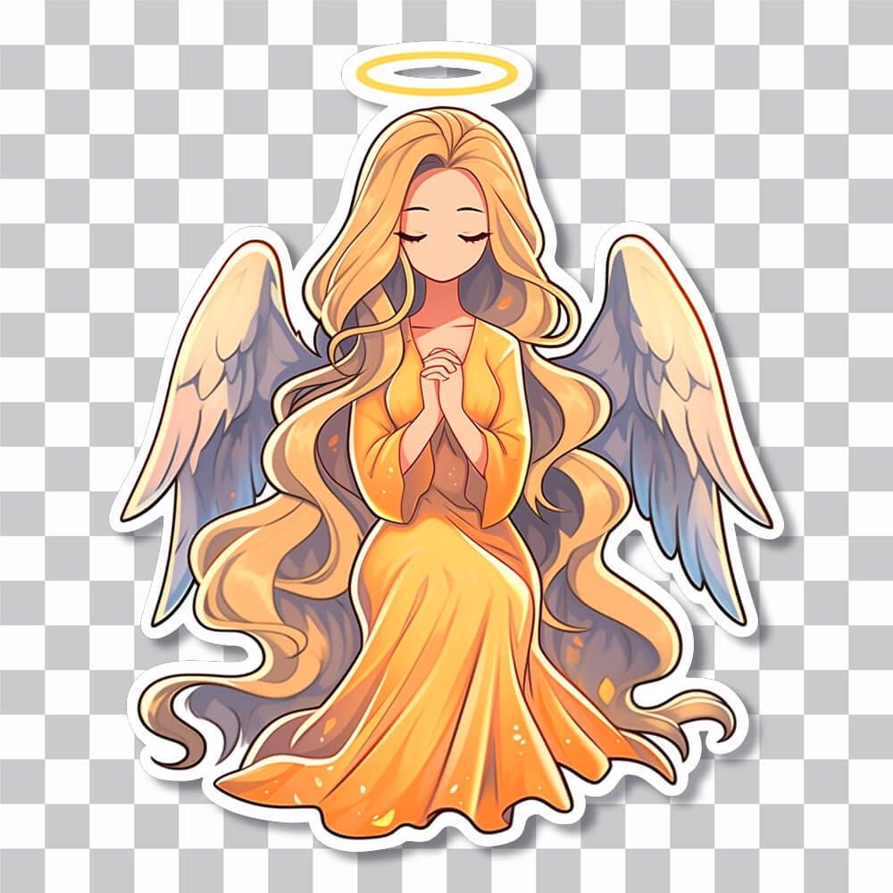 beautiful angelic girl with halo sticker cover