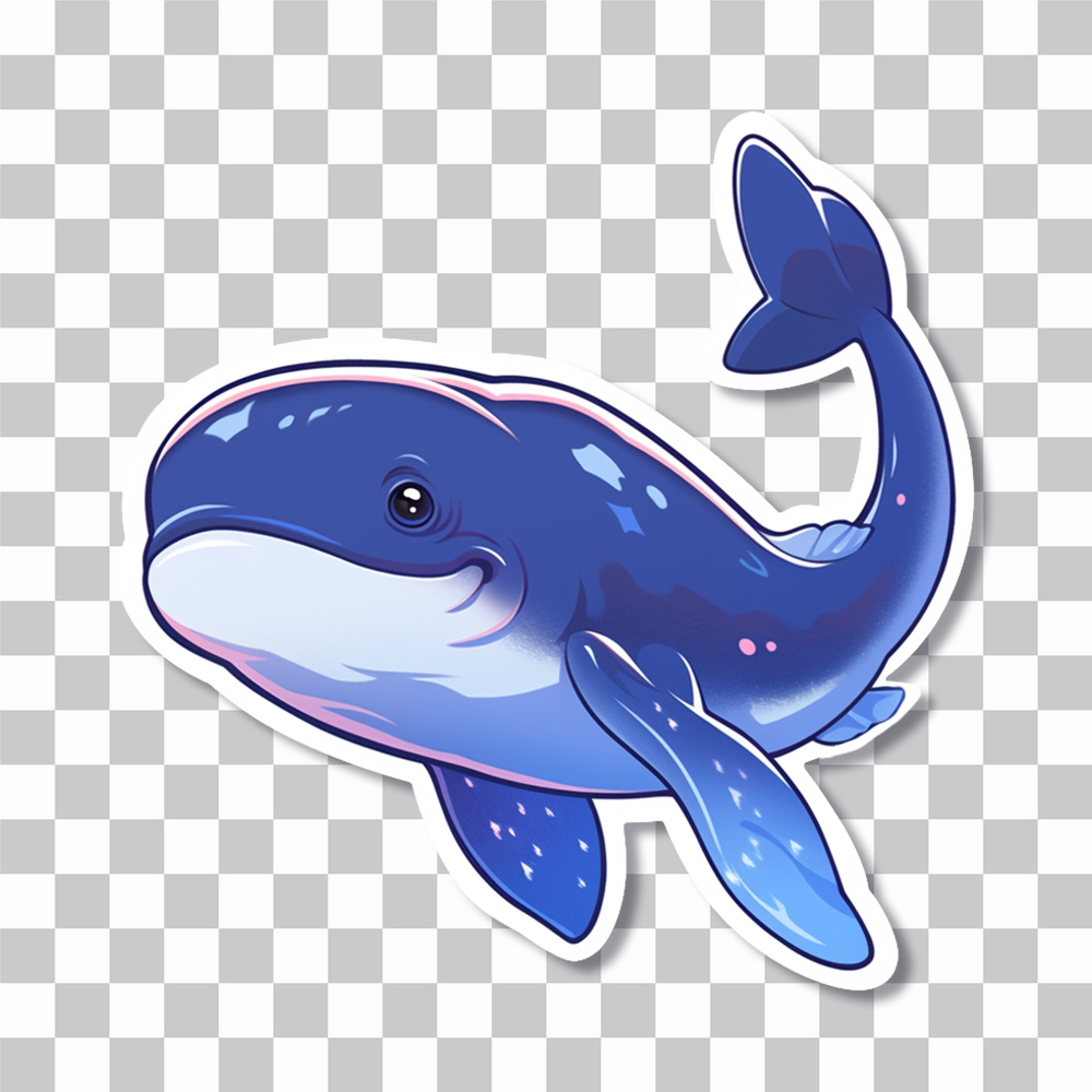 beautiful blue whale art sticker cover