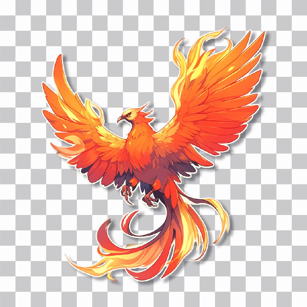 beautiful fiery phoenix sticker cover
