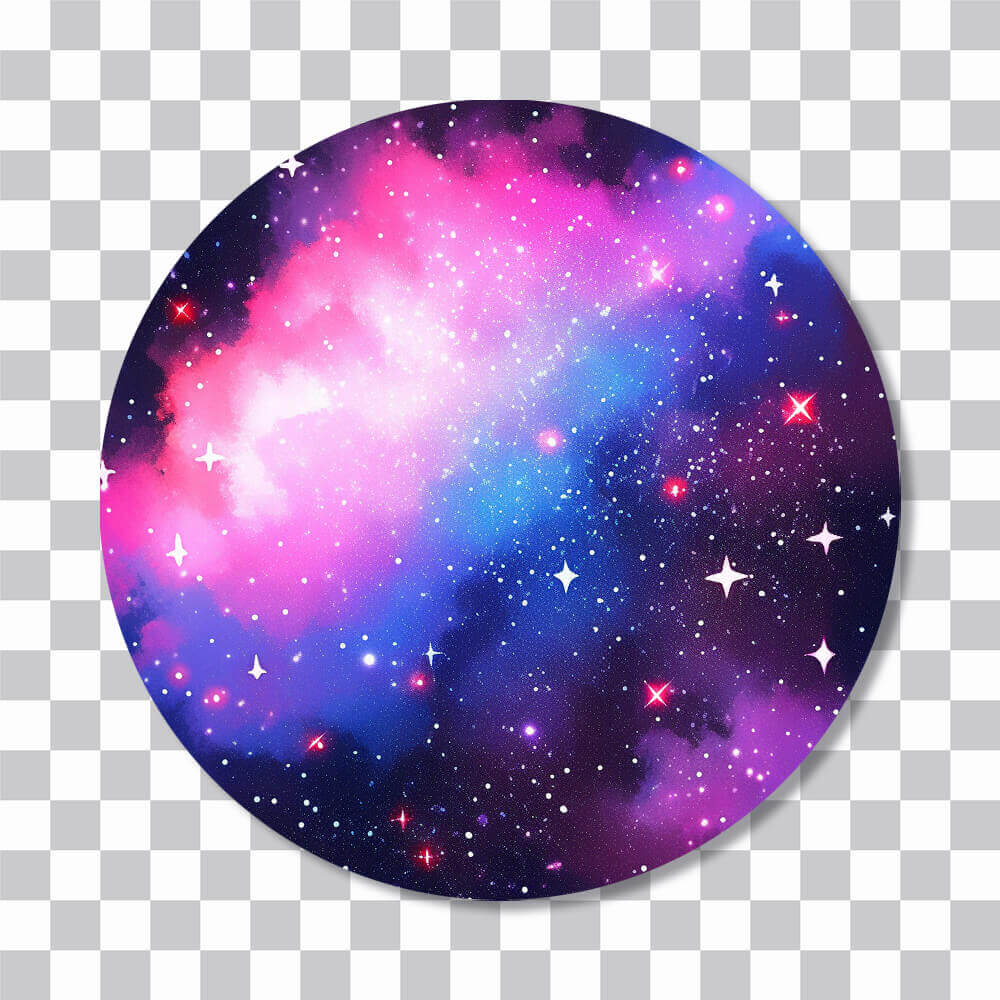 beautiful purple space round sticker cover