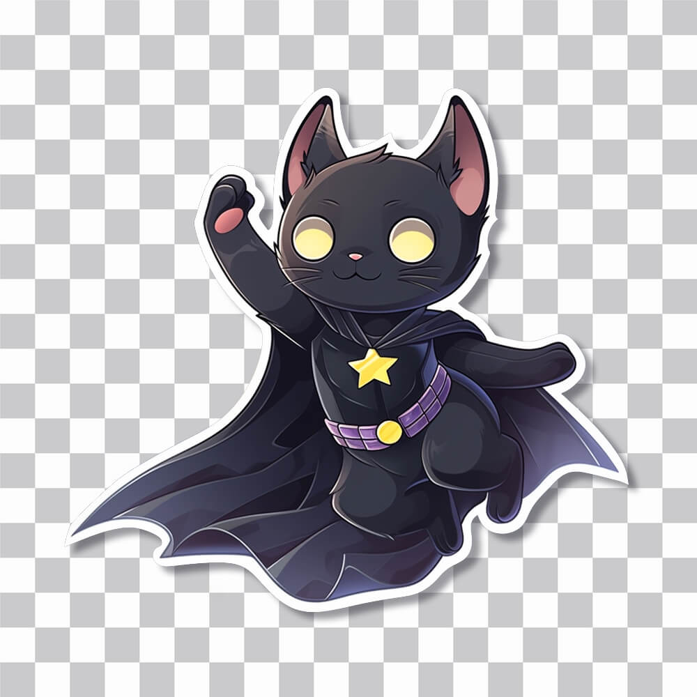 black cat superhero sticker cover