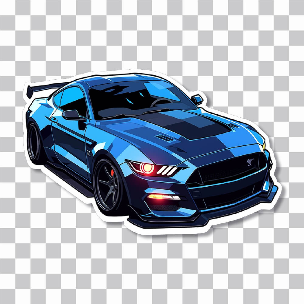 blue ford mustang sticker cover