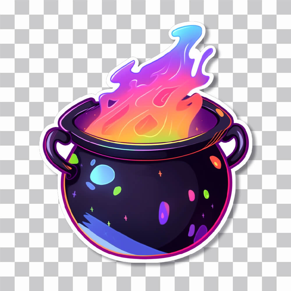 colorful bubbling cauldron sticker cover