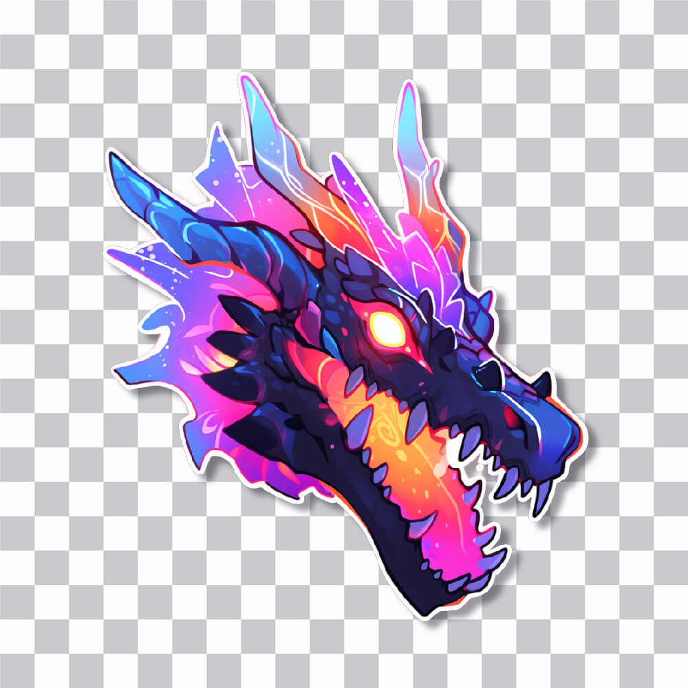 colorful dragon head sticker cover