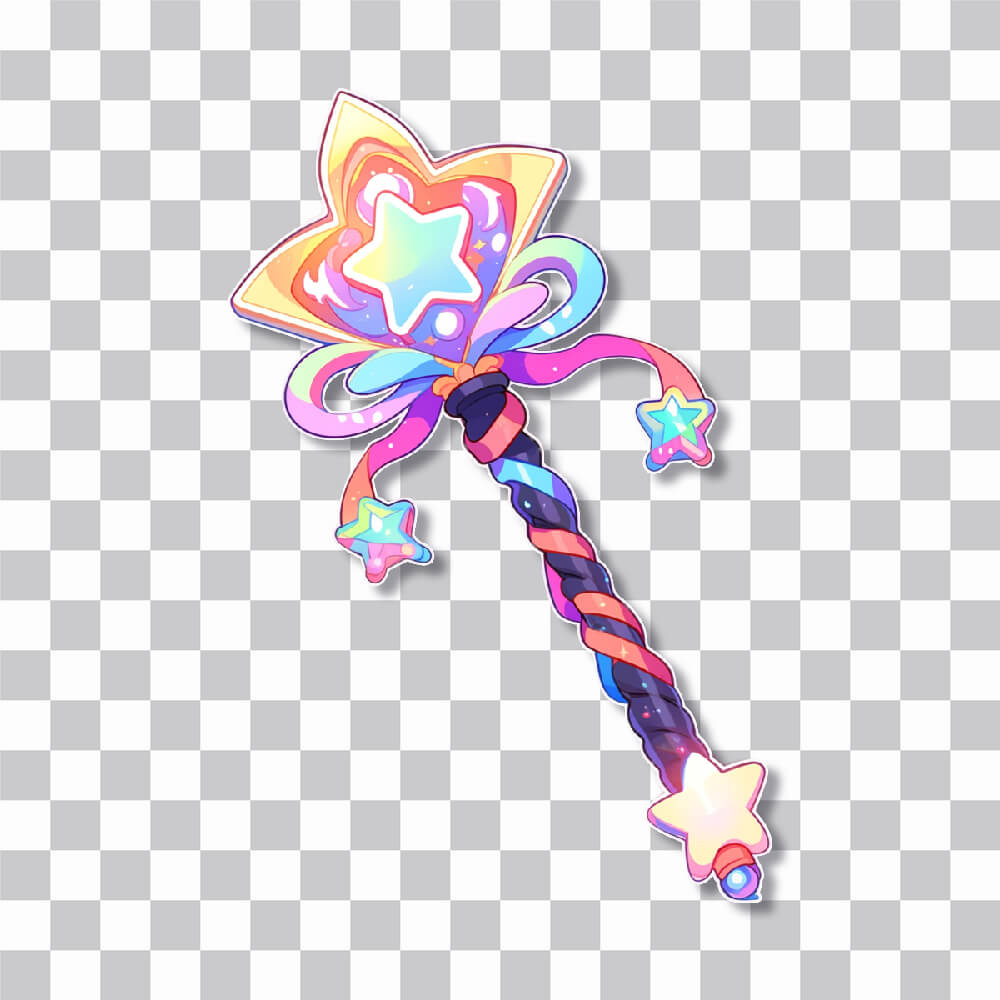colorful magic wand with star sticker cover