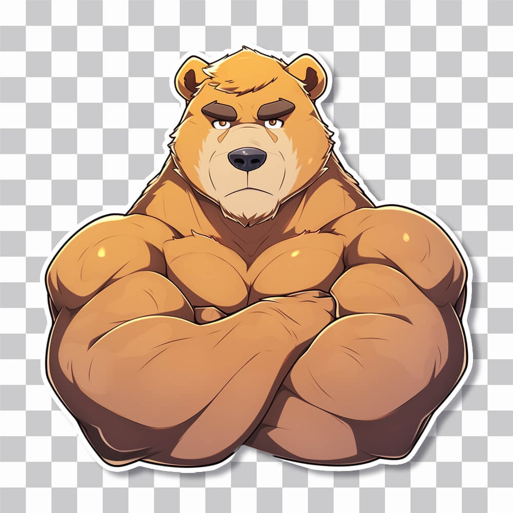 cool bear bodybuilder sticker cover