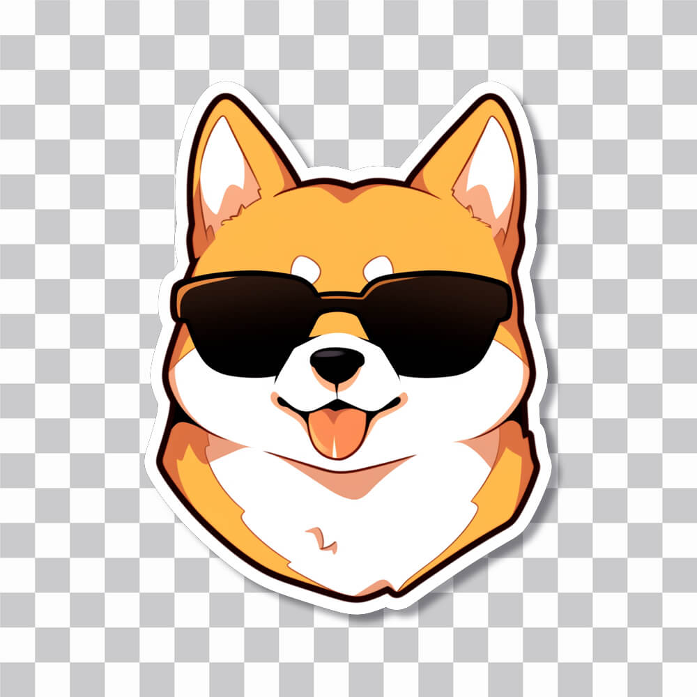 cool dog with glasses sticker cover