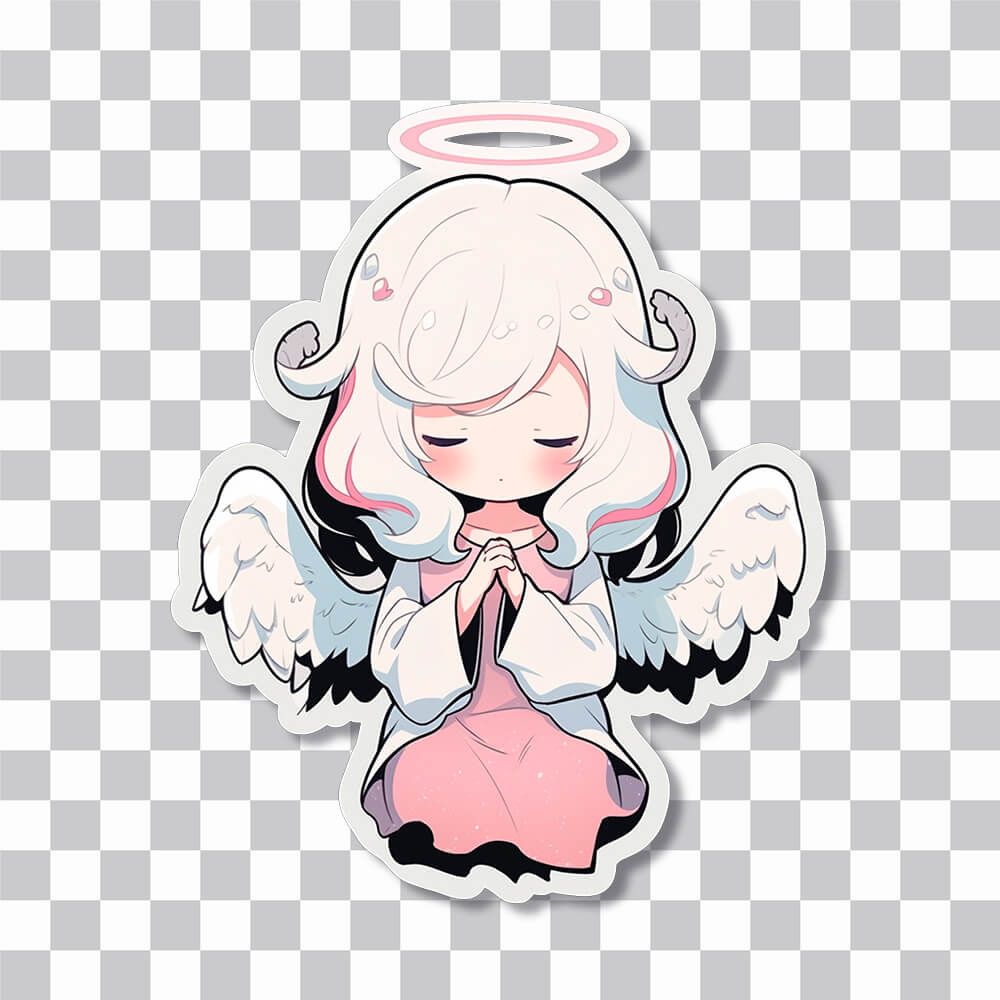 cute anime angel girl sticker cover